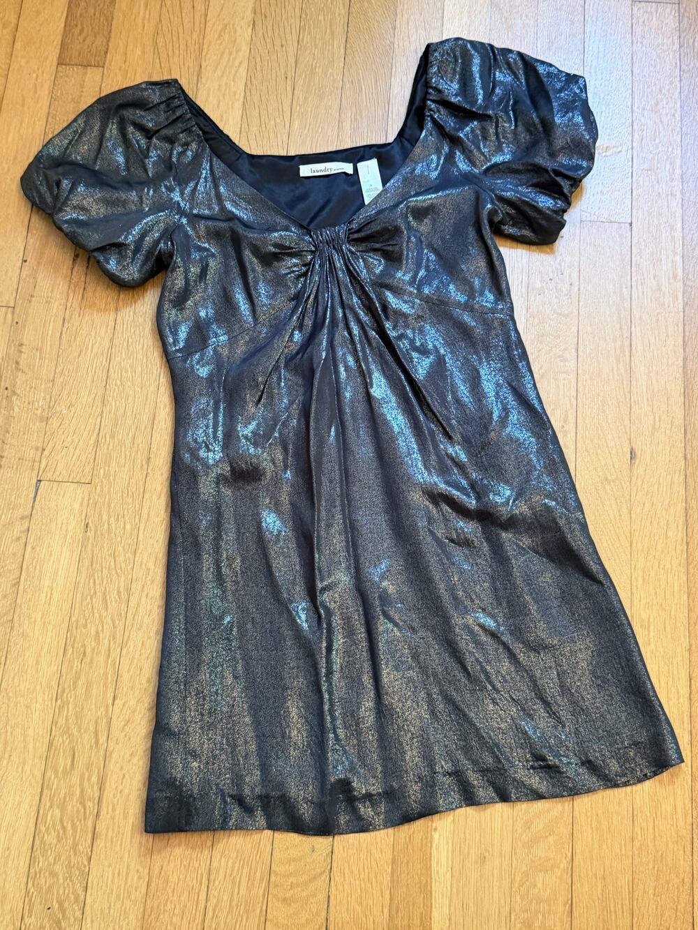 Laundry Metallic Dress 0 NWOT